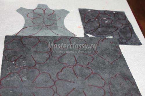 Кожаный декор резиновых сапожек. Цветы из кожи своими руками - мастер-класс 04 Кожаный декор резиновых сапожек. Цветы из кожи своими руками - мастер-класс 04