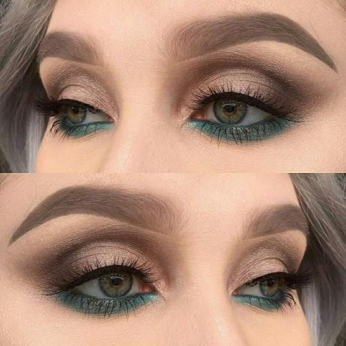Макияж для зеленых глаз блондинки. Глаза