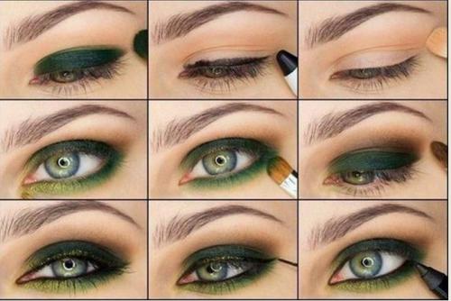 Макияж для зеленых глаз блондинки. Глаза
