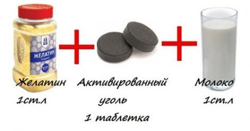 Маска из активированного угля и желатина. Основные компоненты маски