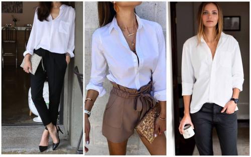 Какие аксессуары можно использовать для создания романтичного образа с белой рубашкой женской. Как носить белую рубашку женщине