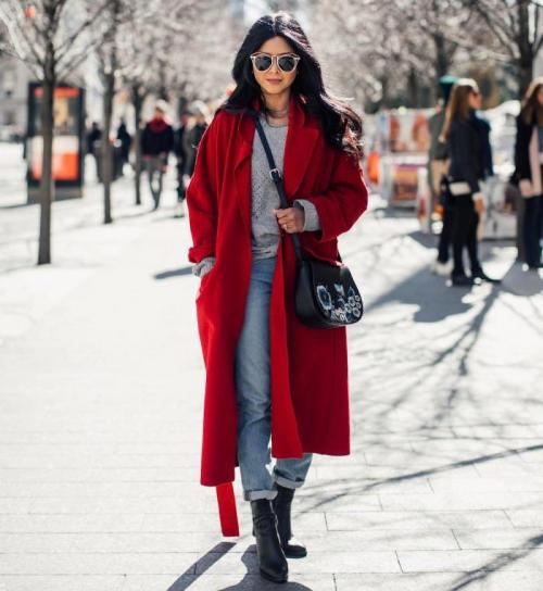 Обувь под длинное пальто. Популярные цвета женских пальто