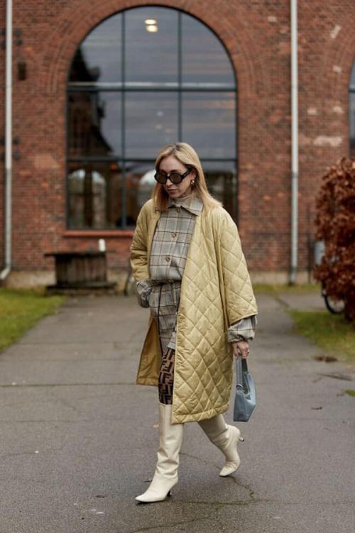 Какие виды обуви подходят для сочетания с стеганомым пальто. Трендовые фасоны