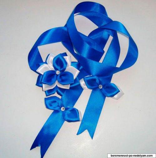Как прикрепить атласную ленту к шапочке для девочки. Вынос ребенка из роддома – украшения для детского душа