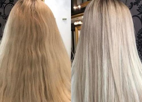 Окрашивание обесцвеченных волос в русый. Покраска обесцвеченных волос 12