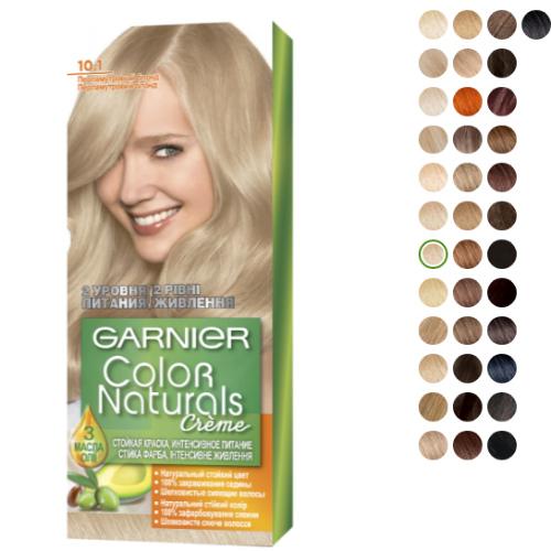 Краска для волос Garnier Color Naturals creme. Палитра краски Garnier Color Naturals creme