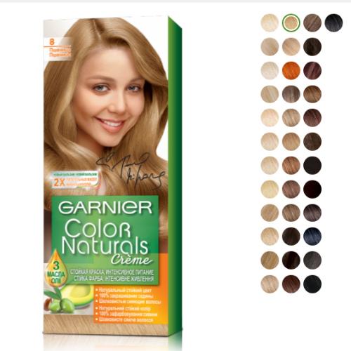 Краска для волос Garnier Color Naturals creme. Палитра краски Garnier Color Naturals creme