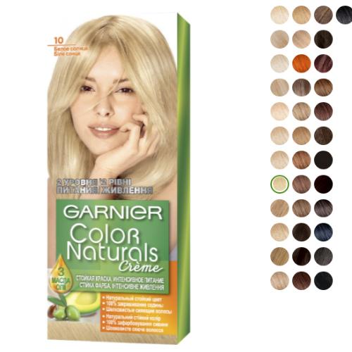 Краска для волос Garnier Color Naturals creme. Палитра краски Garnier Color Naturals creme