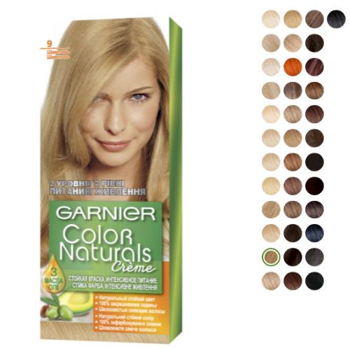 Краска для волос Garnier Color Naturals creme. Палитра краски Garnier Color Naturals creme