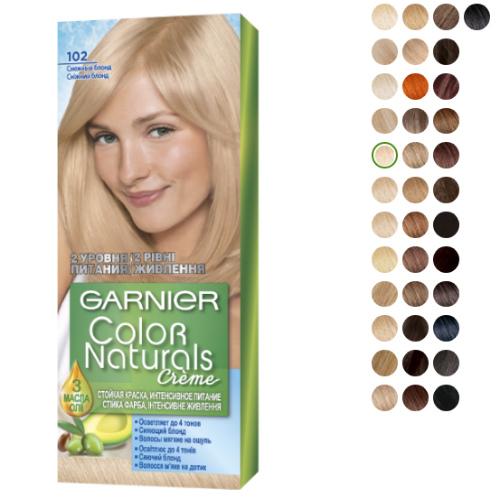 Краска для волос Garnier Color Naturals creme. Палитра краски Garnier Color Naturals creme