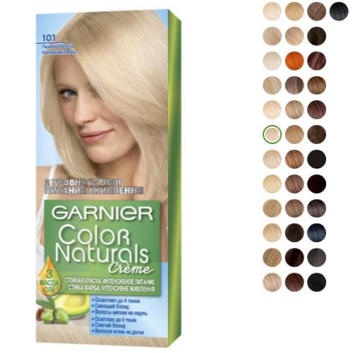 Краска для волос Garnier Color Naturals creme. Палитра краски Garnier Color Naturals creme