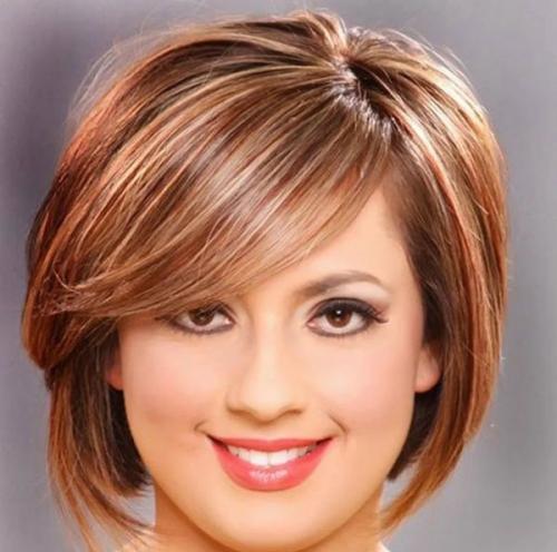 Короткой шеей стрижки для полных женщин с двойным подбородком. Модные стрижки для девушек с полным лицом