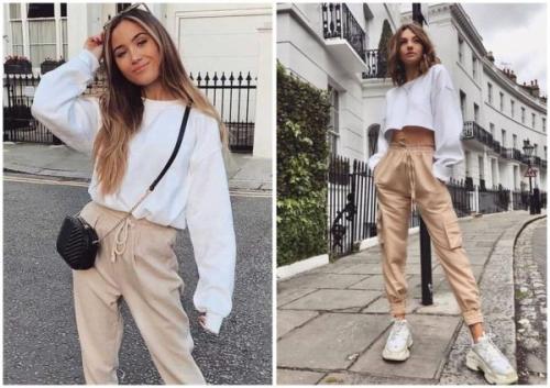 С чем носить брюки на резинке сверху. Примеры образов на разные сезоны