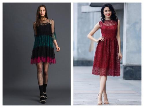 С чем носить кружевные платья. Цветовые решения платьев с ажурными деталями