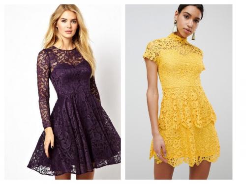 С чем носить кружевные платья. Цветовые решения платьев с ажурными деталями