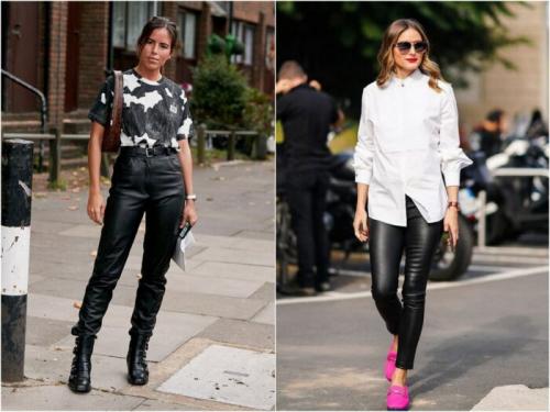 Как носить кожаные брюки зимой 2022. С чем носить женские кожаные брюки в 2022 году