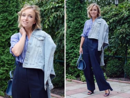 С чем носить широкие штаны. Удачные образы с широкими брюками