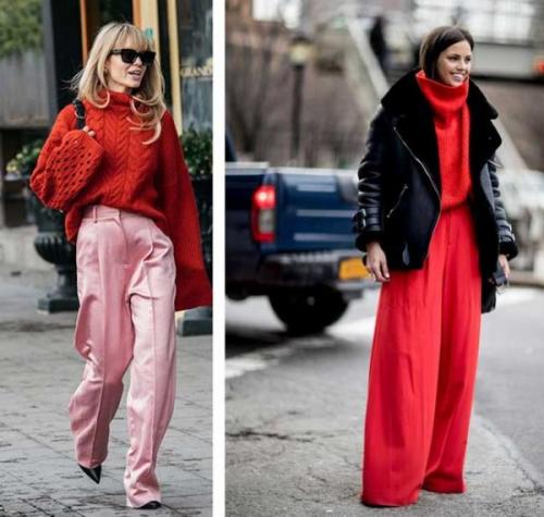 С чем носить широкие штаны. Удачные образы с широкими брюками