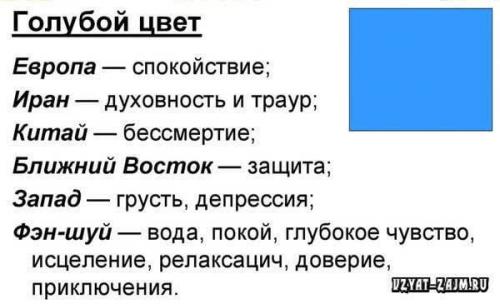 Что означает если твой любимый цвет голубой. Что означает голубой цвет в психологии?