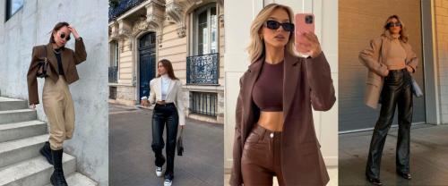 Модные кожаные брюки 2022. Гид по трендовым кожаным женским брюкам сезона осень 2022 32