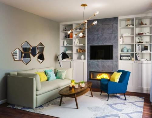 Синий цвет в интерьере. Сочетание синего цвета с другими цветами в интерьере — 125 фото