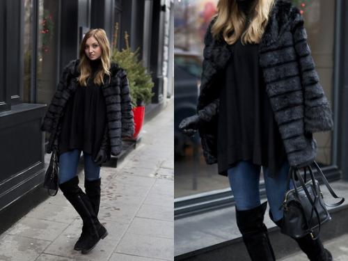 Как составить эффектный образ с чёрными ботфортами. С чем комбинировать серые ботфорты? 06 Как составить эффектный образ с чёрными ботфортами. С чем комбинировать серые ботфорты? 06