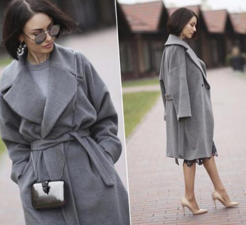 Светло-серое пальто с чем носить. Актуальные модели
