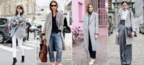 Светло-серое пальто с чем носить. Актуальные модели