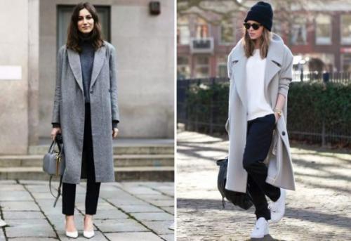 Светло-серое пальто с чем носить. Актуальные модели