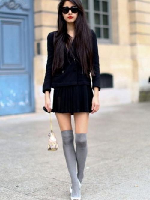 С чем носить высокие гольфы. С чем носить гольфы 13