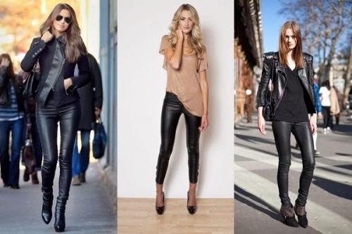 С чем носить кожаные лосины. С чем носить кожаные модные леггинсы, трендовые образы 2022 и советы стилистов