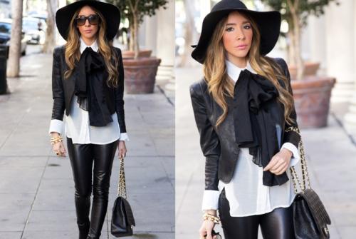 С чем носить кожаные леггинсы зимой. Модные зимние образы с кожаными леггинсами