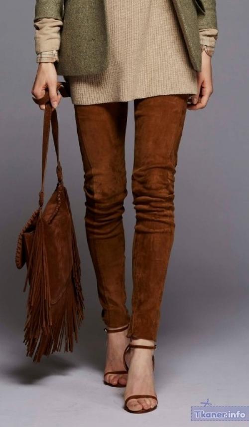 Замшевые брюки с кожаными.. Как стильно носить кожаные брюки: 6 крутых советов  06