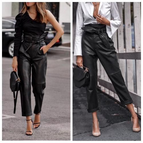 Замшевые брюки с кожаными.. Как стильно носить кожаные брюки: 6 крутых советов 