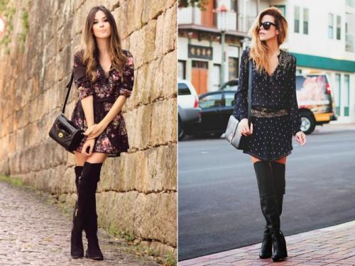 С чем носить ботфорты на каблуке 2021. С чем носить ботфорты без каблука