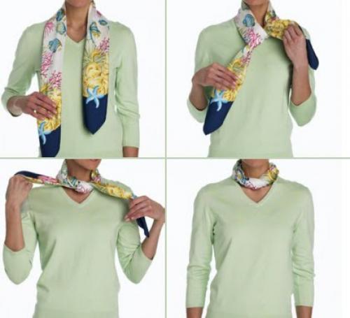 Как красиво завязать квадратный платок на шее. Как завязать платок на шее разными способами ?