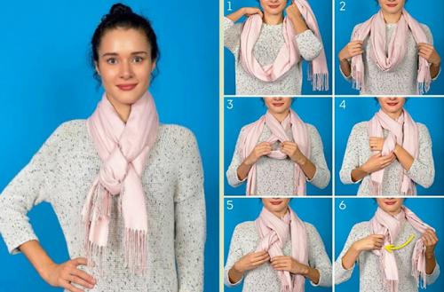 Как красиво повязать палантин на пальто. Как стильно и красиво завязать палантин на пальто, куртку или шубу: изысканные способы 02
