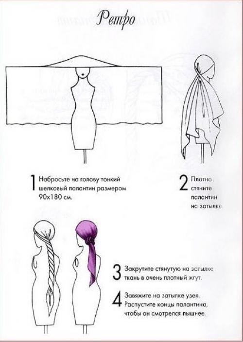 Платок под пальто на голову. Как носить палантин на голове с пальто