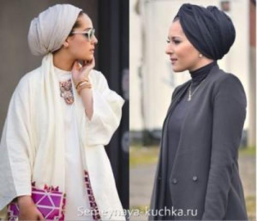 Платок под пальто на голову. Как носить палантин на голове с пальто