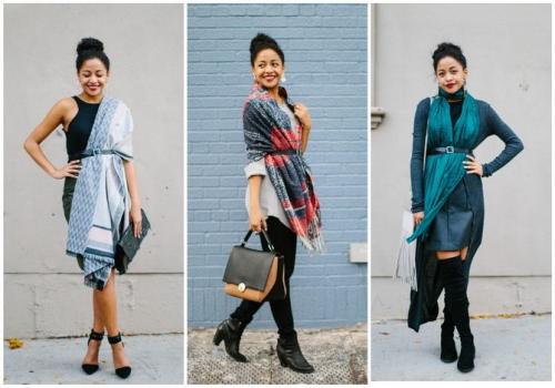 Как красиво завязать палантин на платье. На платье, с брюками, вместо пояса – новые способы носить палантин в 2021