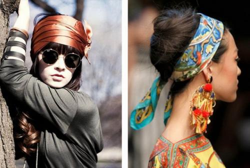 Как завязать шарф на голову в стиле хиппи. Аксессуар для волос