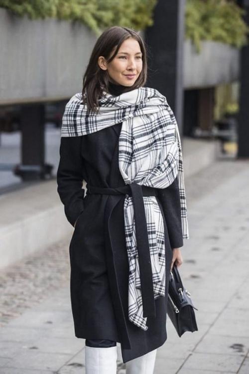 Как носить шарф с пальто 2022. Идея №4