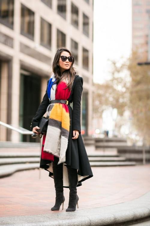 Как носить шарф с пальто 2022. Идея №4