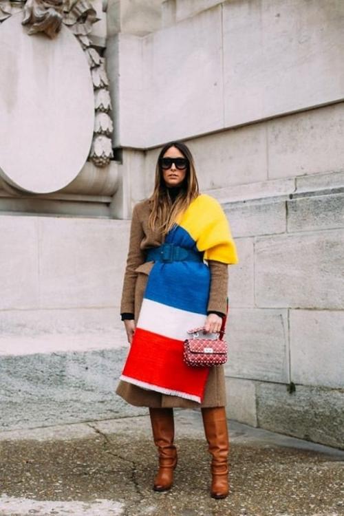 Как носить шарф с пальто 2022. Идея №4