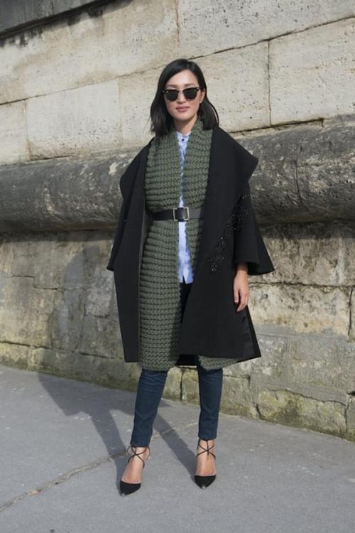 Как носить шарф с пальто 2022. Идея №4