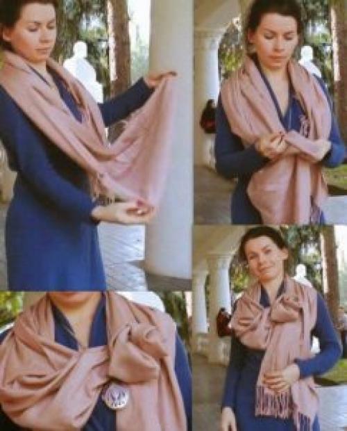 Как завязать палантин с пальто. Как красиво завязать палантин на пальто