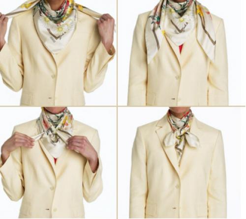 Как красиво завязать треугольный платок на шее. Как завязать платок на шее разными способами ?