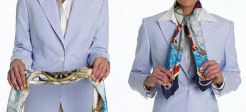 Как завязать маленький платок на шее под рубашку. Как красиво завязать платок на шее