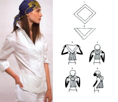 Как завязать платок на голову. Как красиво завязать платок на голове