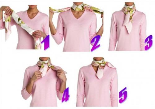 Как завязать маленький платок на шее под рубашку. Как красиво завязать платок на шее